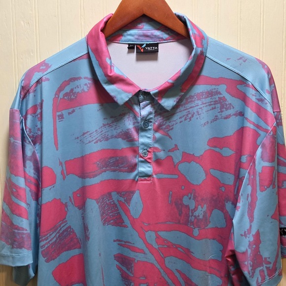 Yatta Golf Other - Yatta Golf Polo Shirt Mens 3XL Blue Pink Abstract Print Stretch Performance